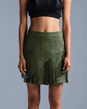 pleated wrap skirt