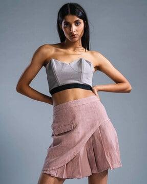 pleated wrap skirt