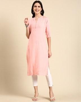 pleated yoke straight kurta