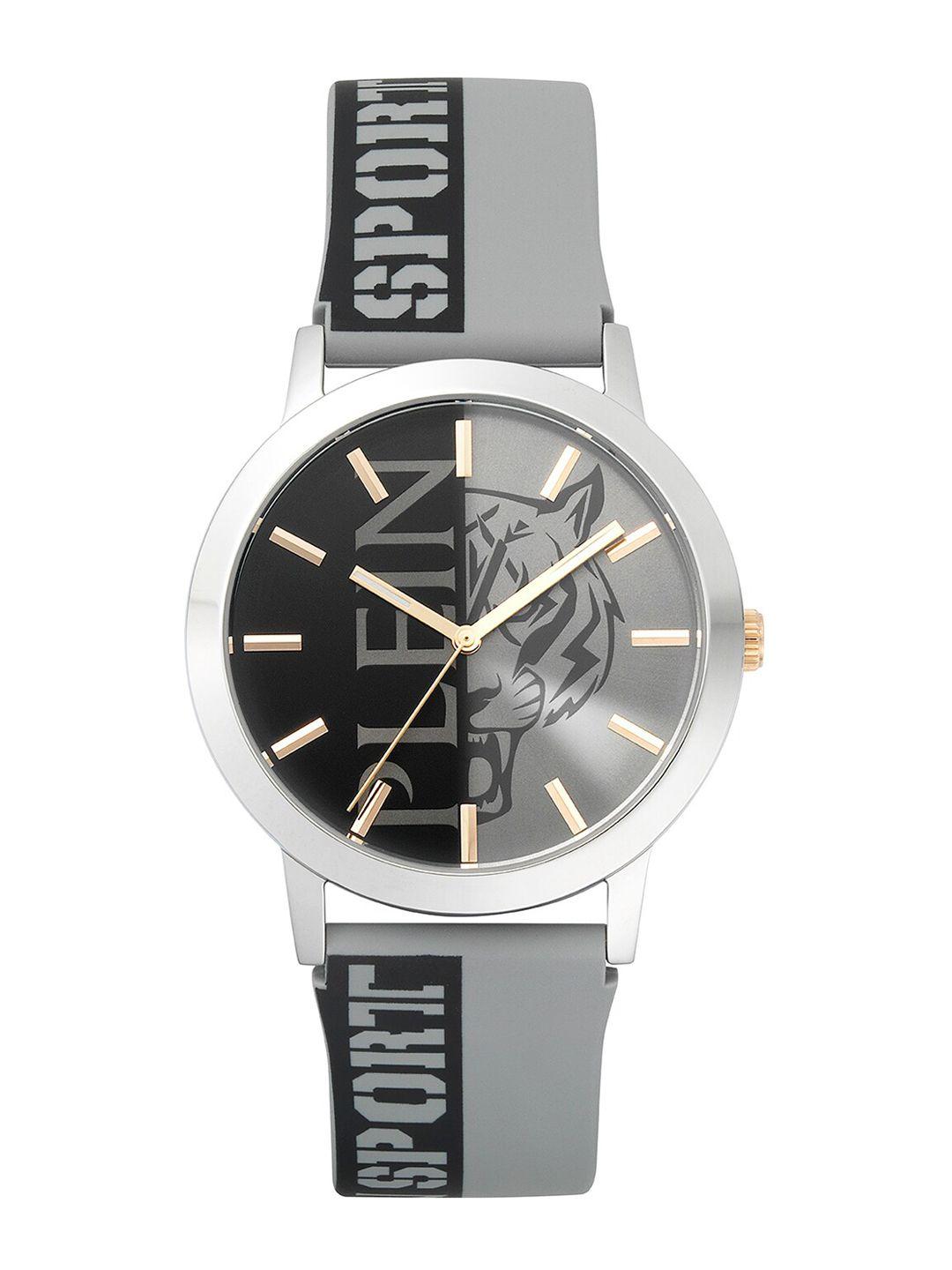 plein sport men embellished dial & straps analogue watch pslba0123