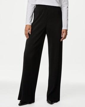 plisse wide-leg trousers