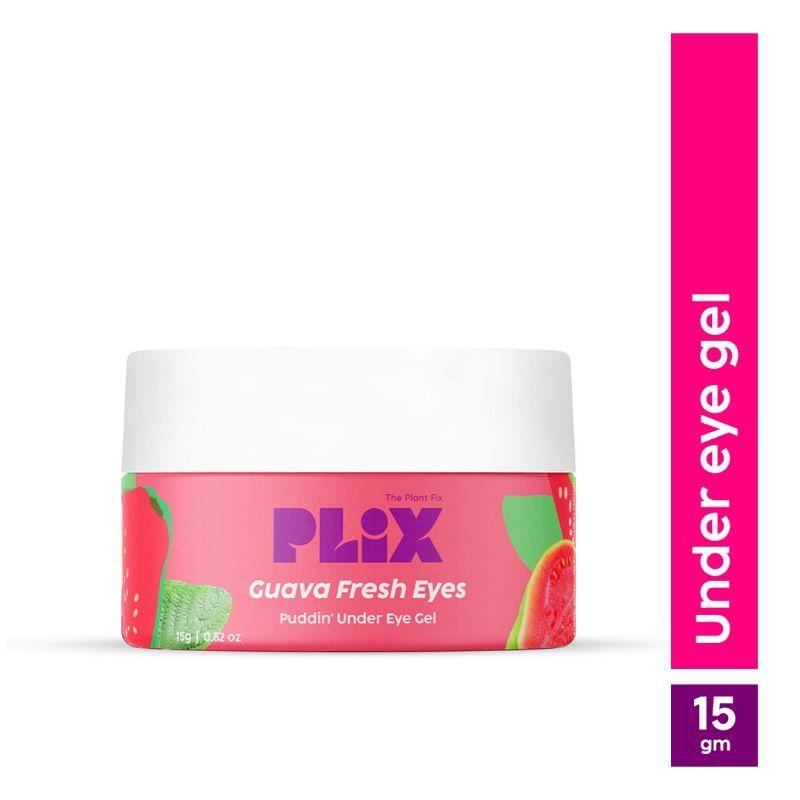 plix guava under-eye gel for reducing dark circles, puffy eyes with 3% niacinamide, vit e & caffeine