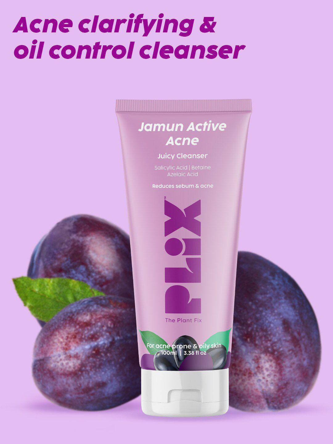 plix the plant fix salicylic acid jamun face wash cleanser gel for active acne 100ml