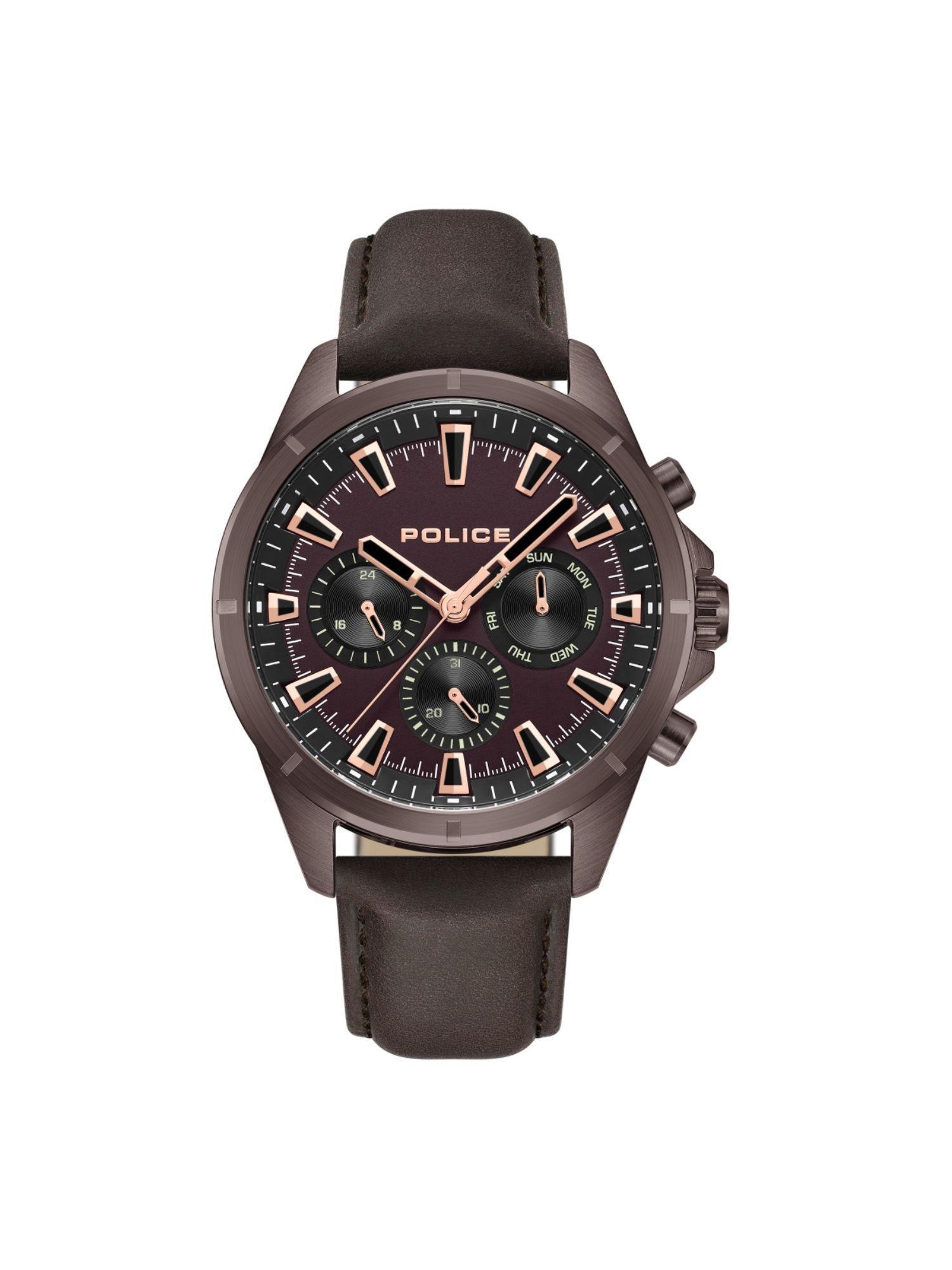 plpewjf0005802 maroon dial analog watch for men