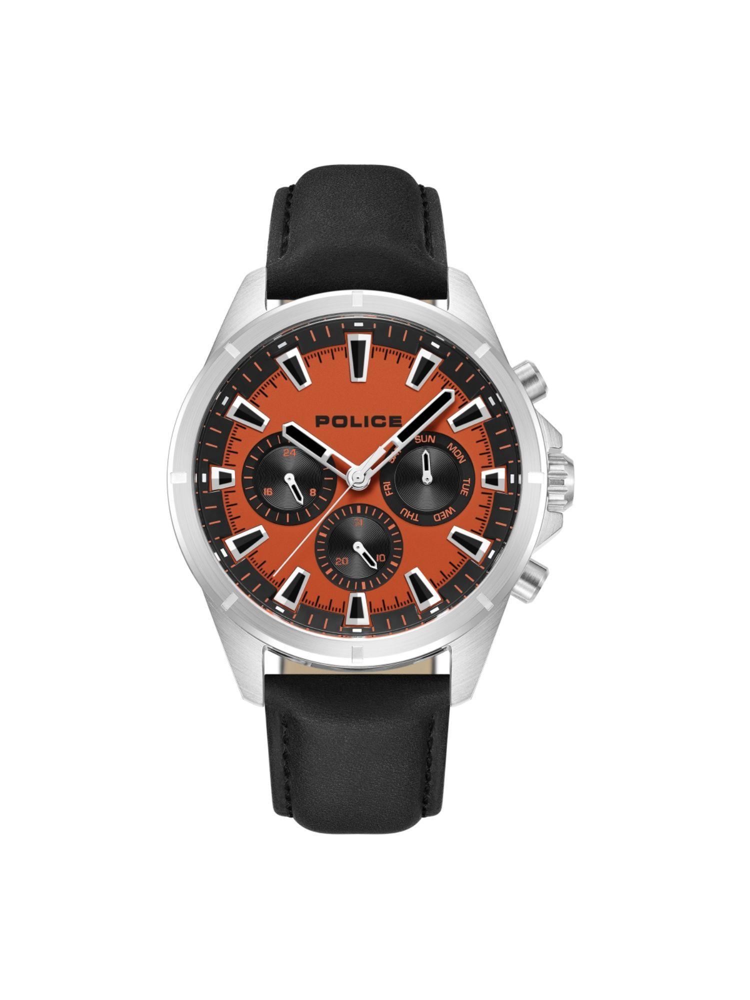 plpewjf0005804 orange dial analog watch for men