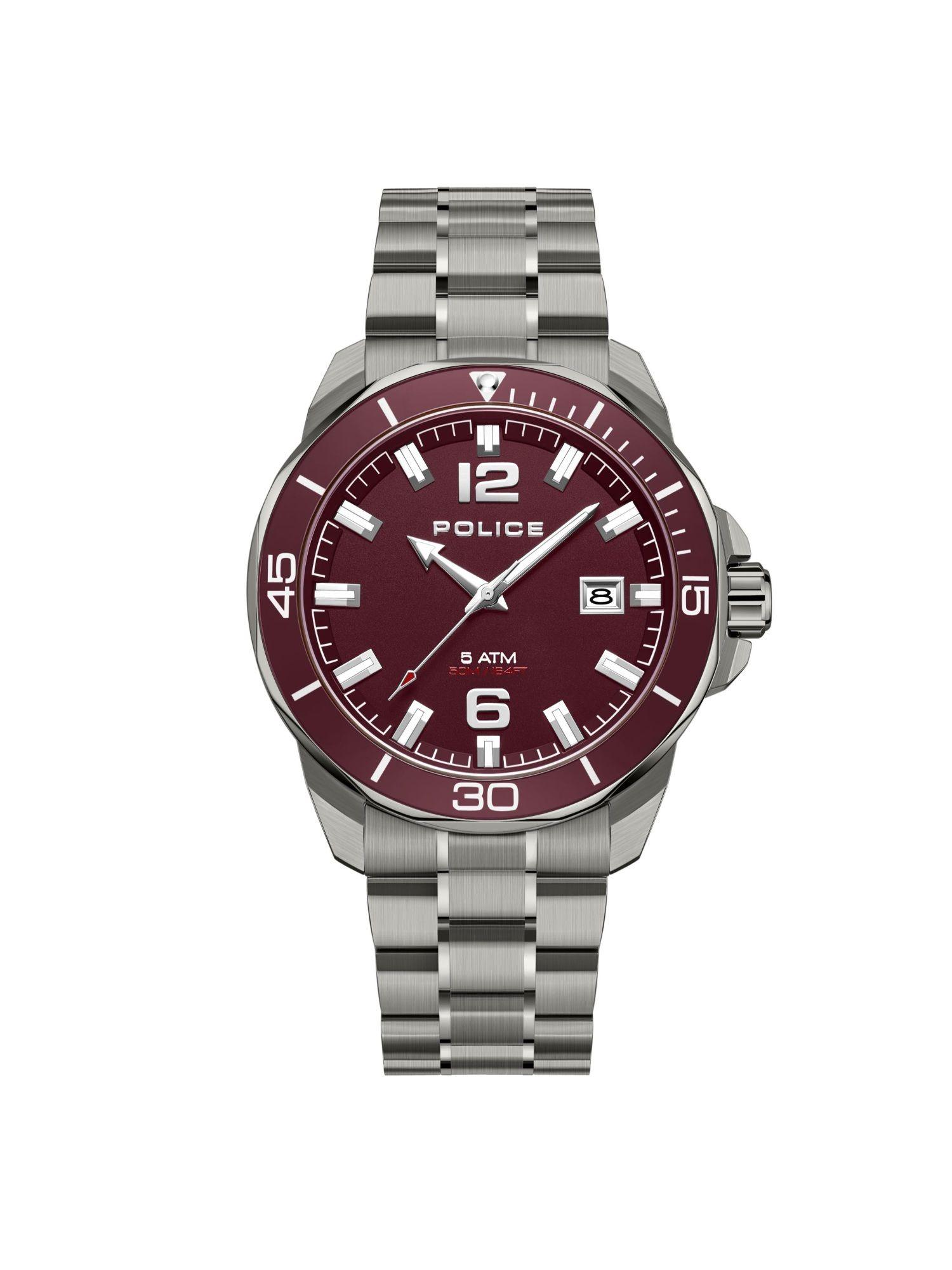 plpewjh2228105 maroon dial analog watch for men