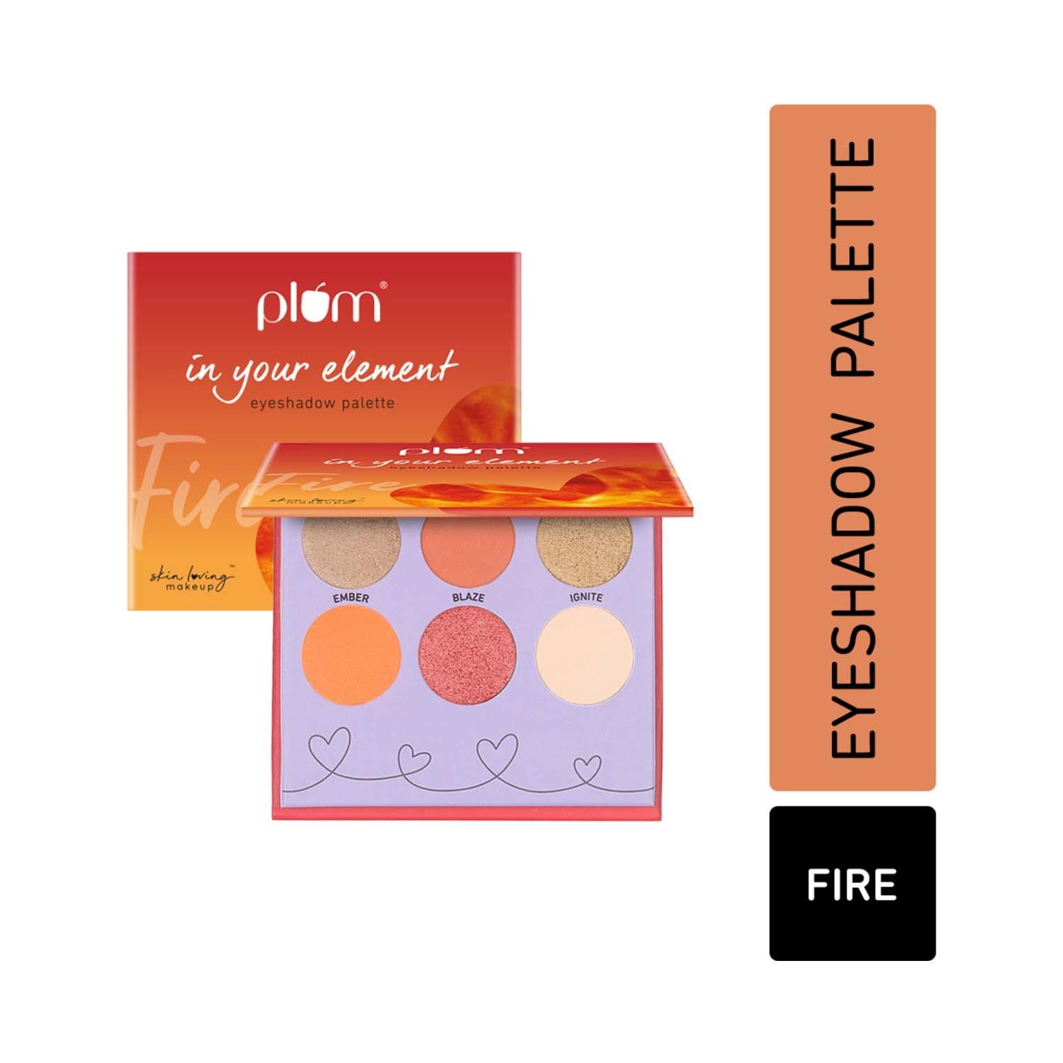 plum 6-in-1 super pigmented in your element eyeshadow palette - 01 fire (10g)
