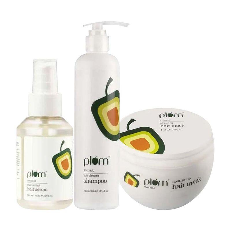 plum avocado goodbye frizz kit for soft & smooth hair sulphate & silicone free combo