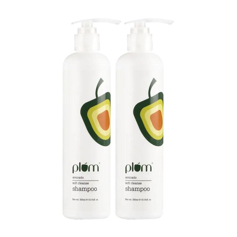 plum avocado soft cleanse sulphate free shampoo for frizz-free & smooth hair - pack of 2