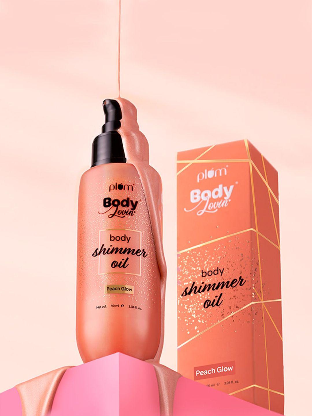 plum bodylovin lightweight non-greasy body shimmer oil 90ml - peach glow