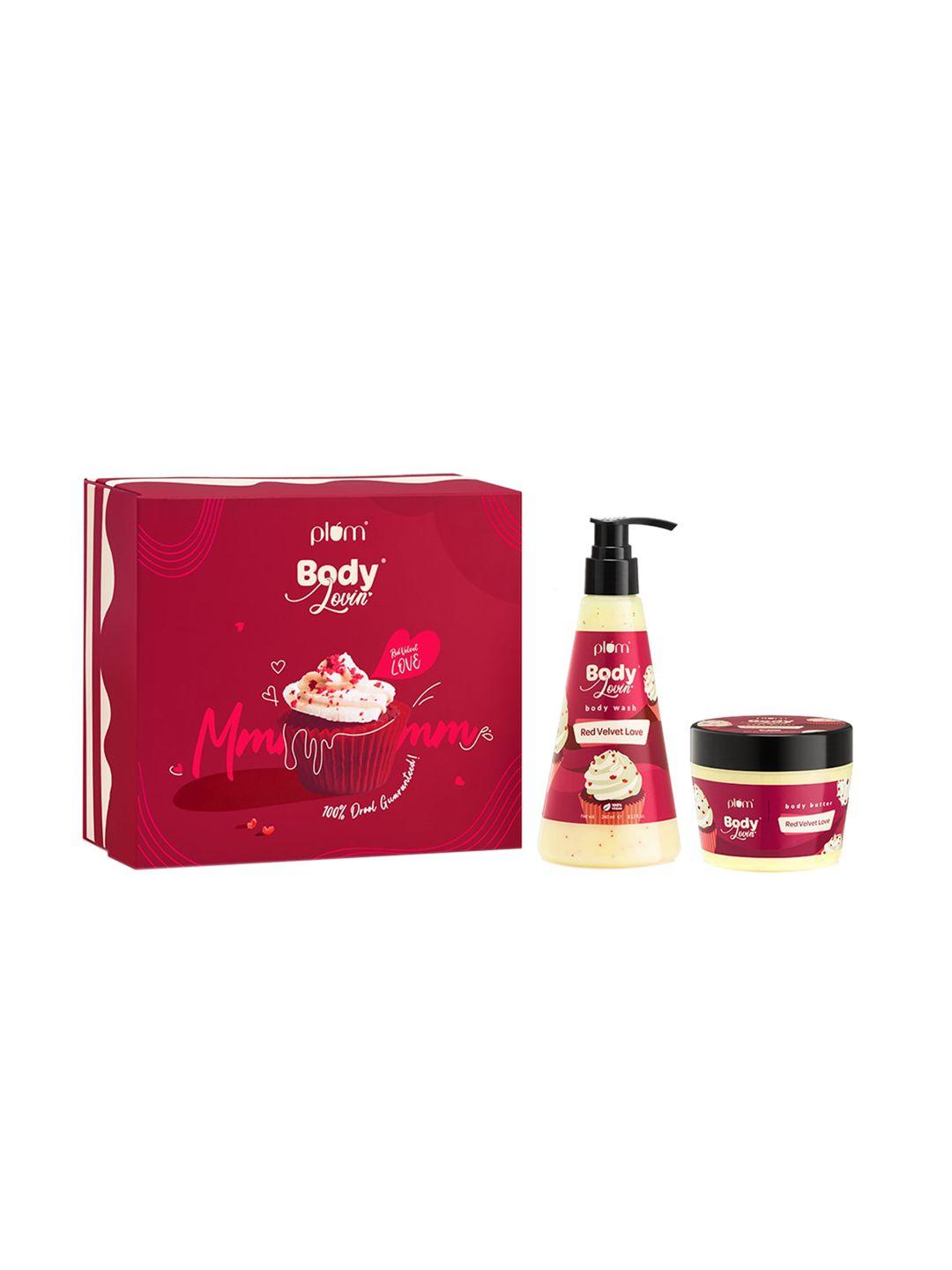plum bodylovin red velvet love gift kit - body wash 240ml + body butter 200g