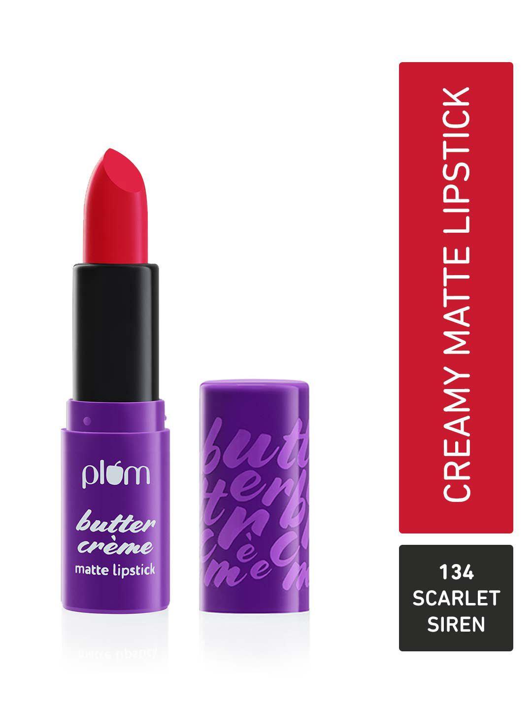 plum butter creme highly pigmented lightweight matte lipstick - scarlet siren 134