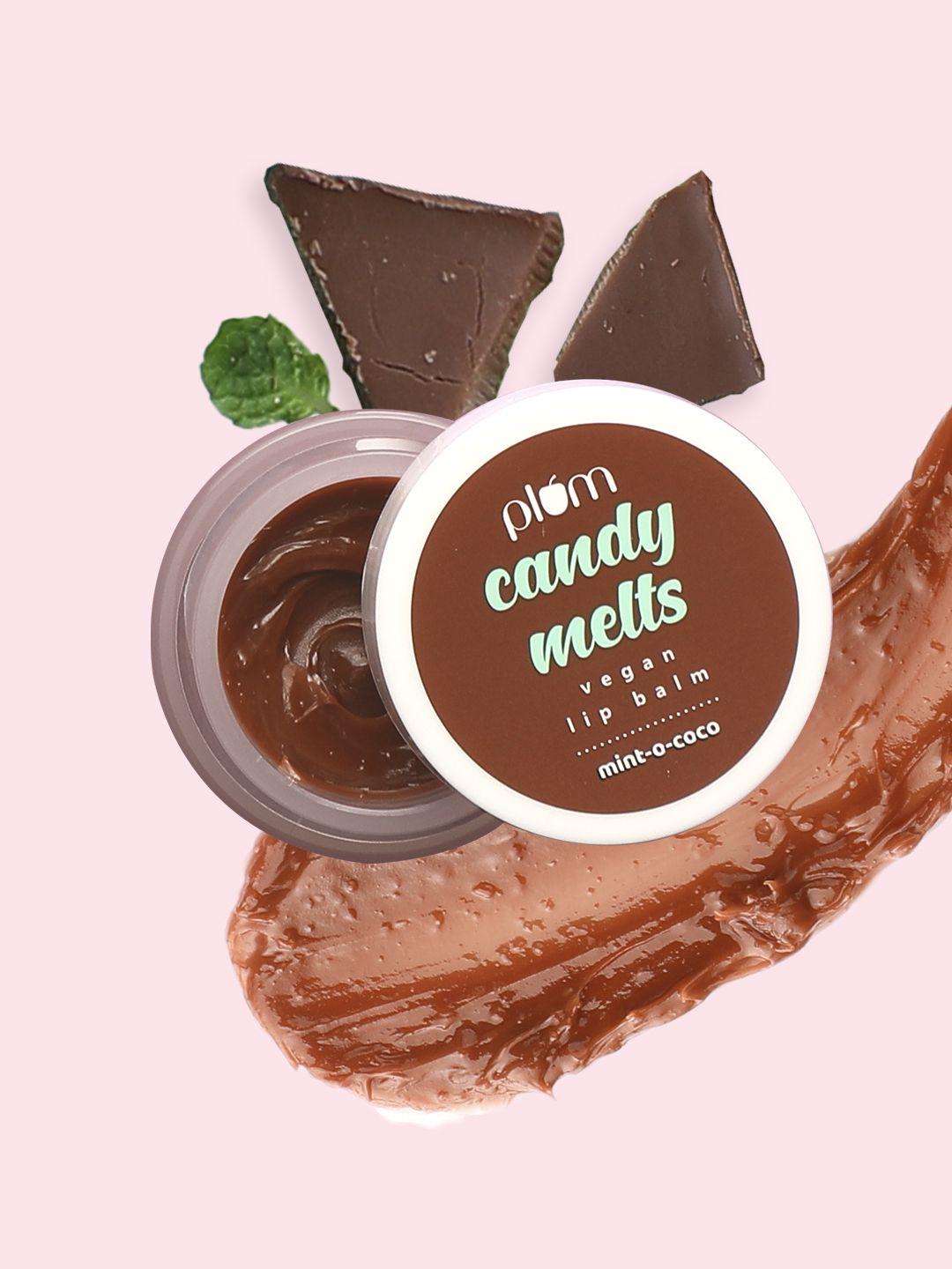 plum candy melts vegan lip balm with cocoa butter - mint-o-coco 12g