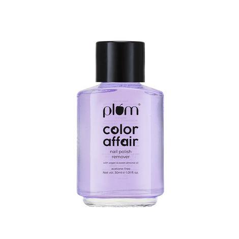 plum color affair nail polish remover | acetone-free | easy removal | 100% vegan & cruelty-free