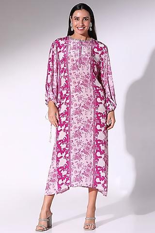 plum crepe floral printed tunic