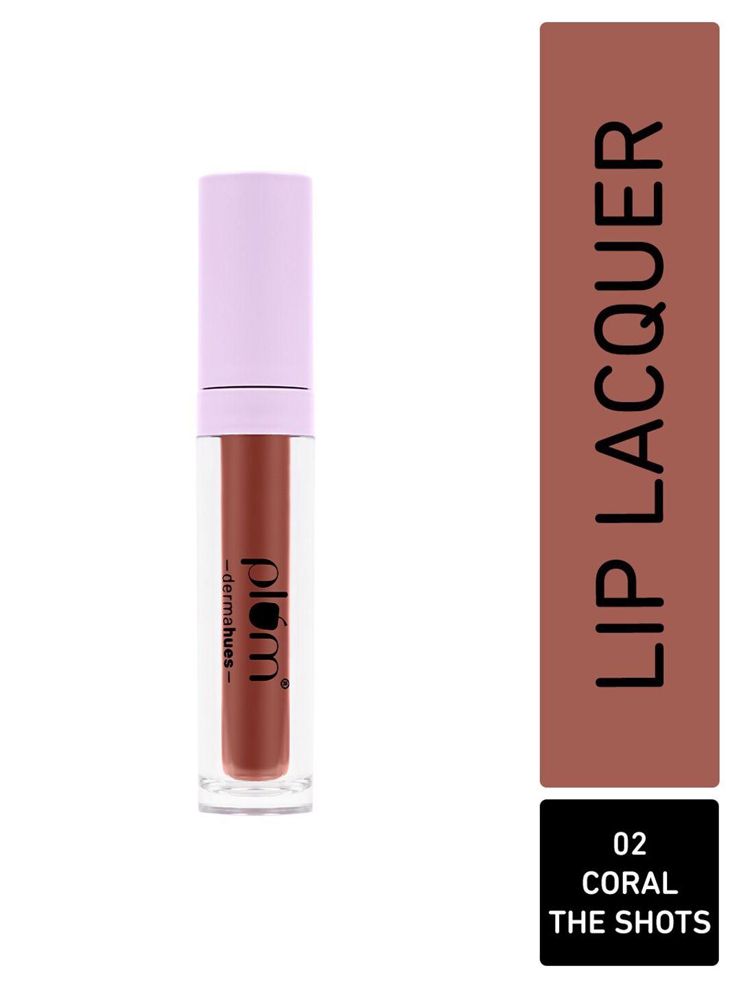 plum glassy glaze 3-in-1 velvety smooth lip lacquer with jojoba 4.5ml - coral the shots 02