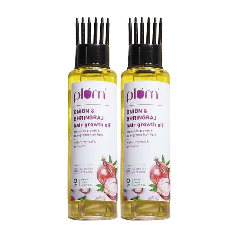 plum onion & bhringraj hair growth oil - pack of 2