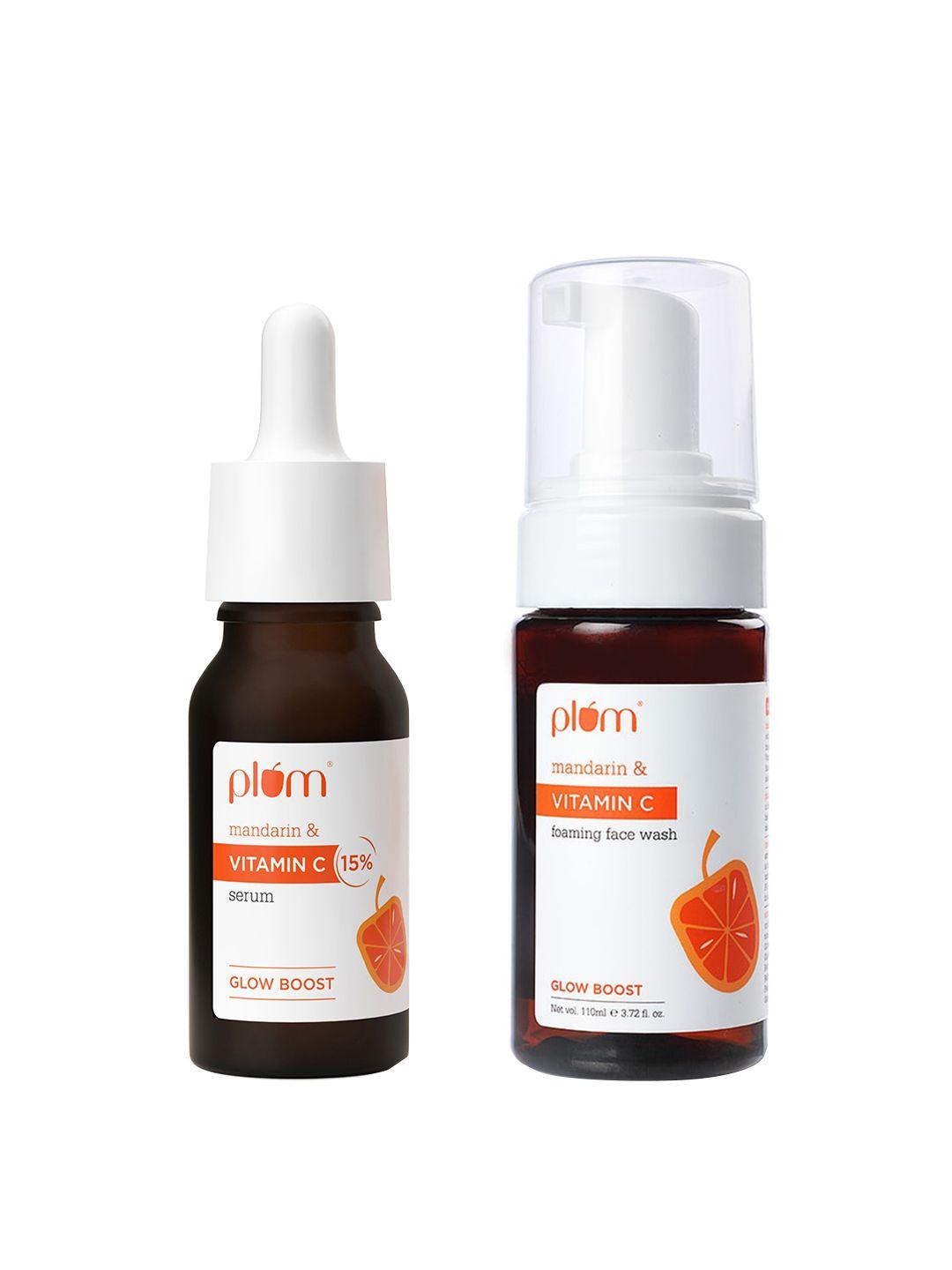 plum set of mandarin & vitamin c serum & face wash
