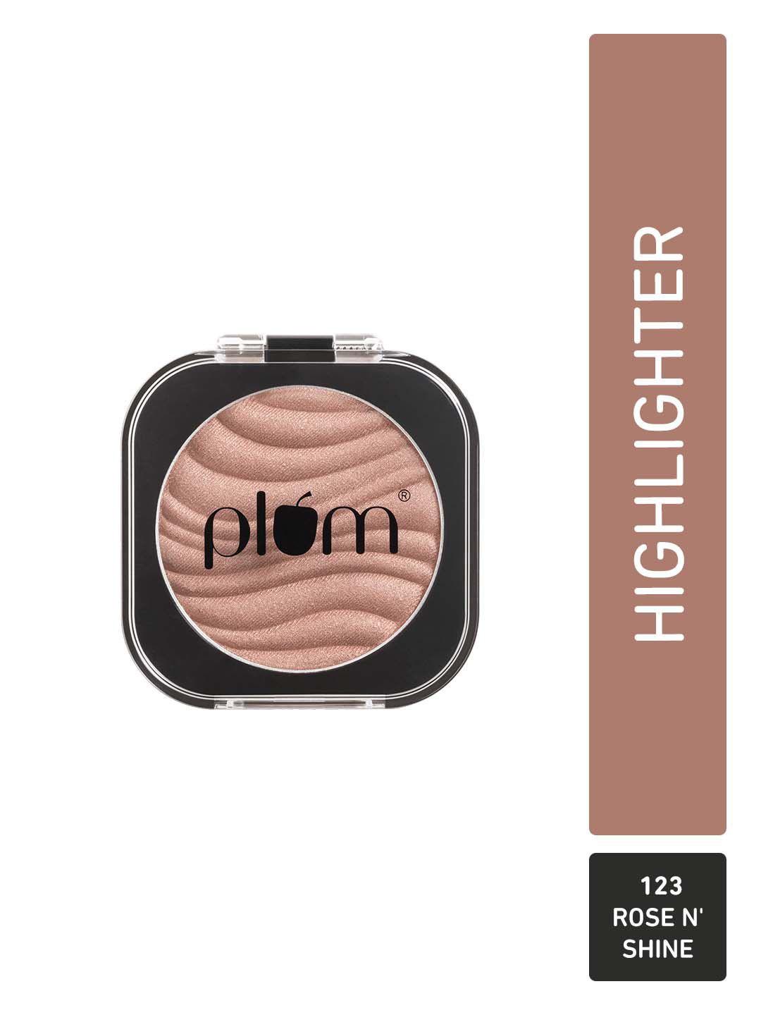 plum there you glow highly pigmented  & effortless blending highlighter-rose n' shine123