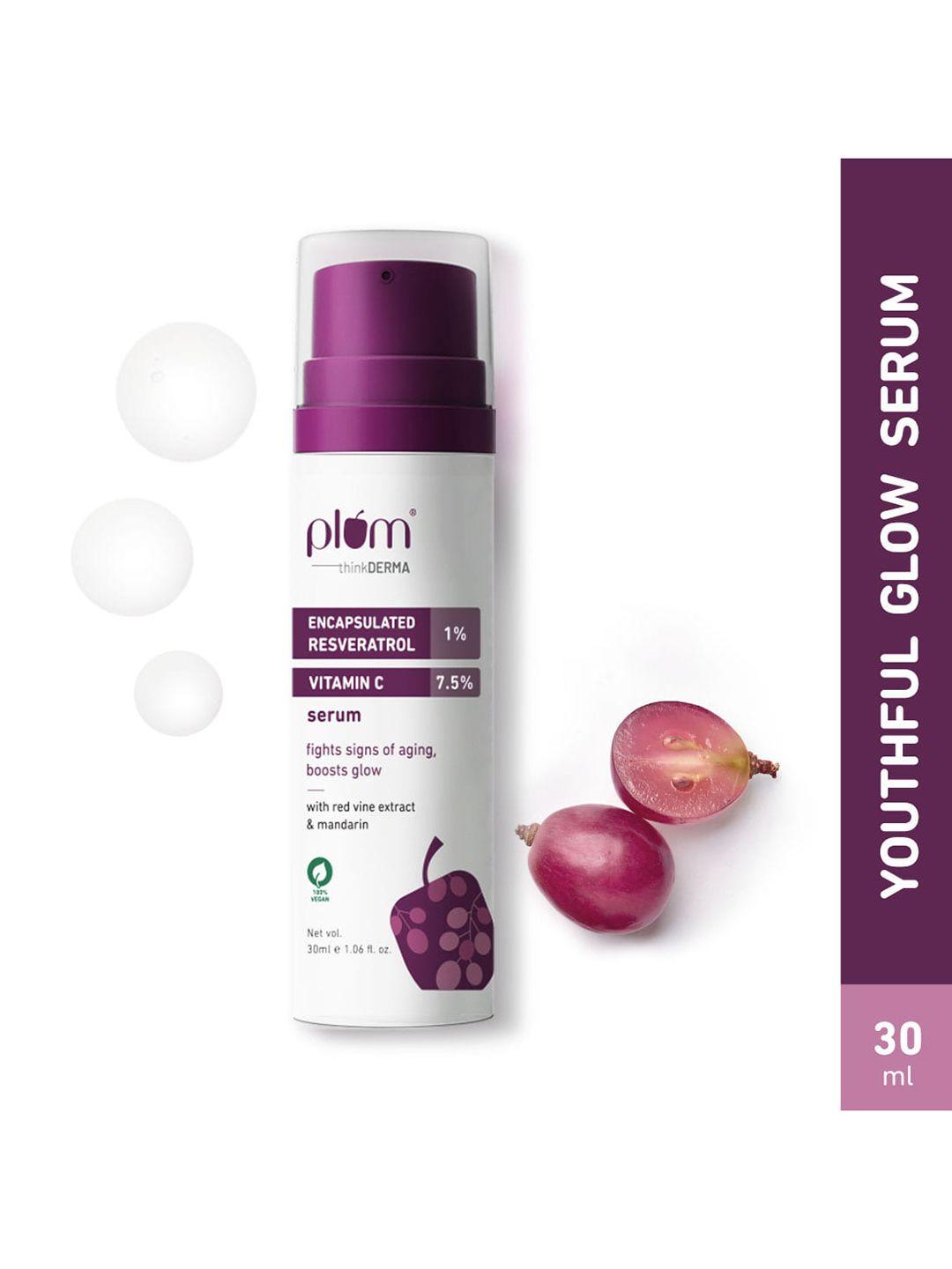 plum thinkderma 1% encapsulated resveratrol & 7.5% vitamin c face serum 30 ml