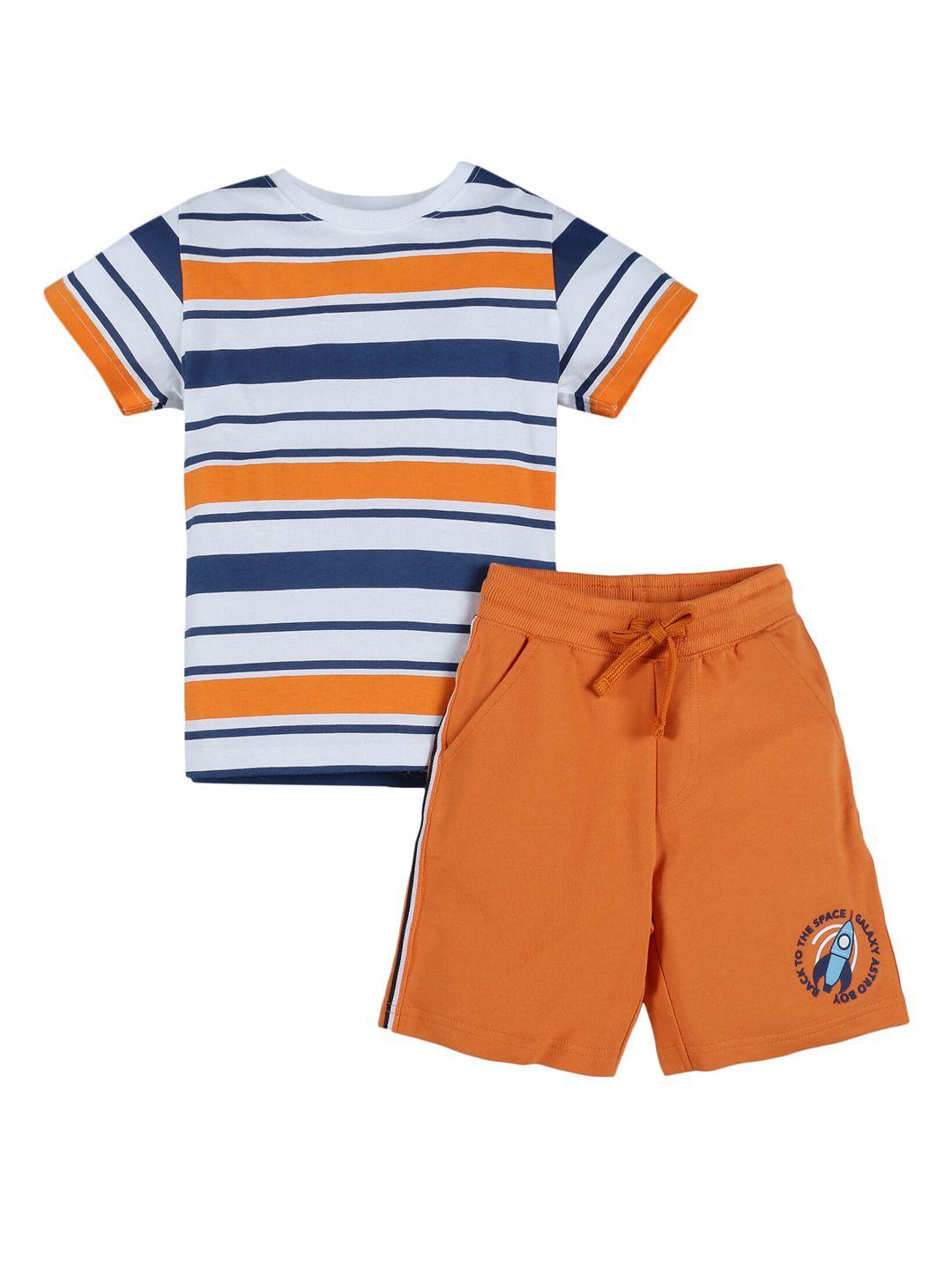 plum-tree-boys-orange-&-white-striped-t-shirt-with-shorts