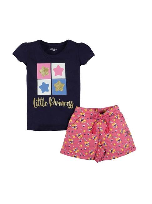 plum tree kids multicolor embellished top with shorts