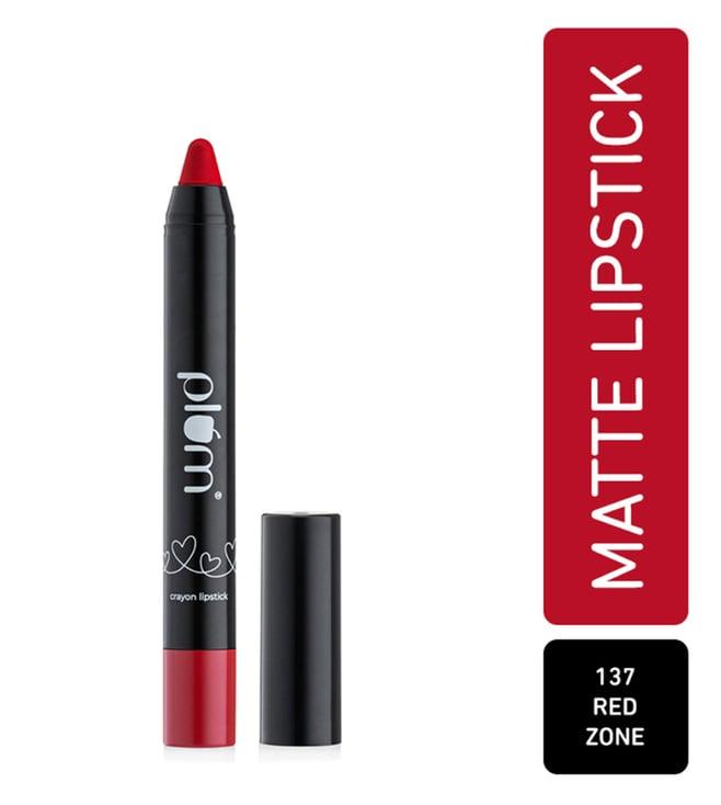 plum twist & go matte crayon lipstick 137 red zone (chilly red) - 1.8 gm