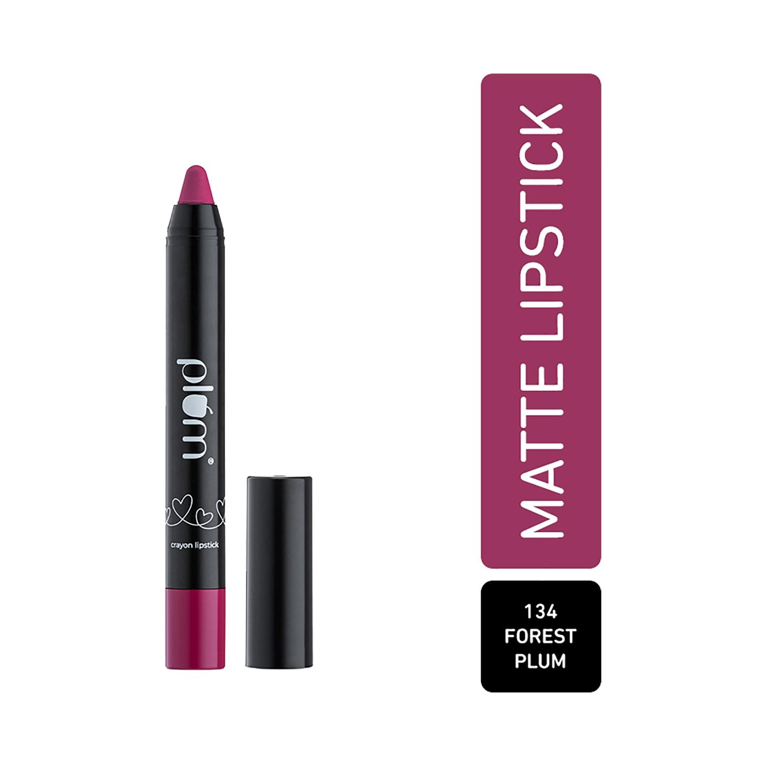 plum twist & go matte crayon lipstick with ceramides & hyaluronic acid - 134 forrest plum (1.8g)