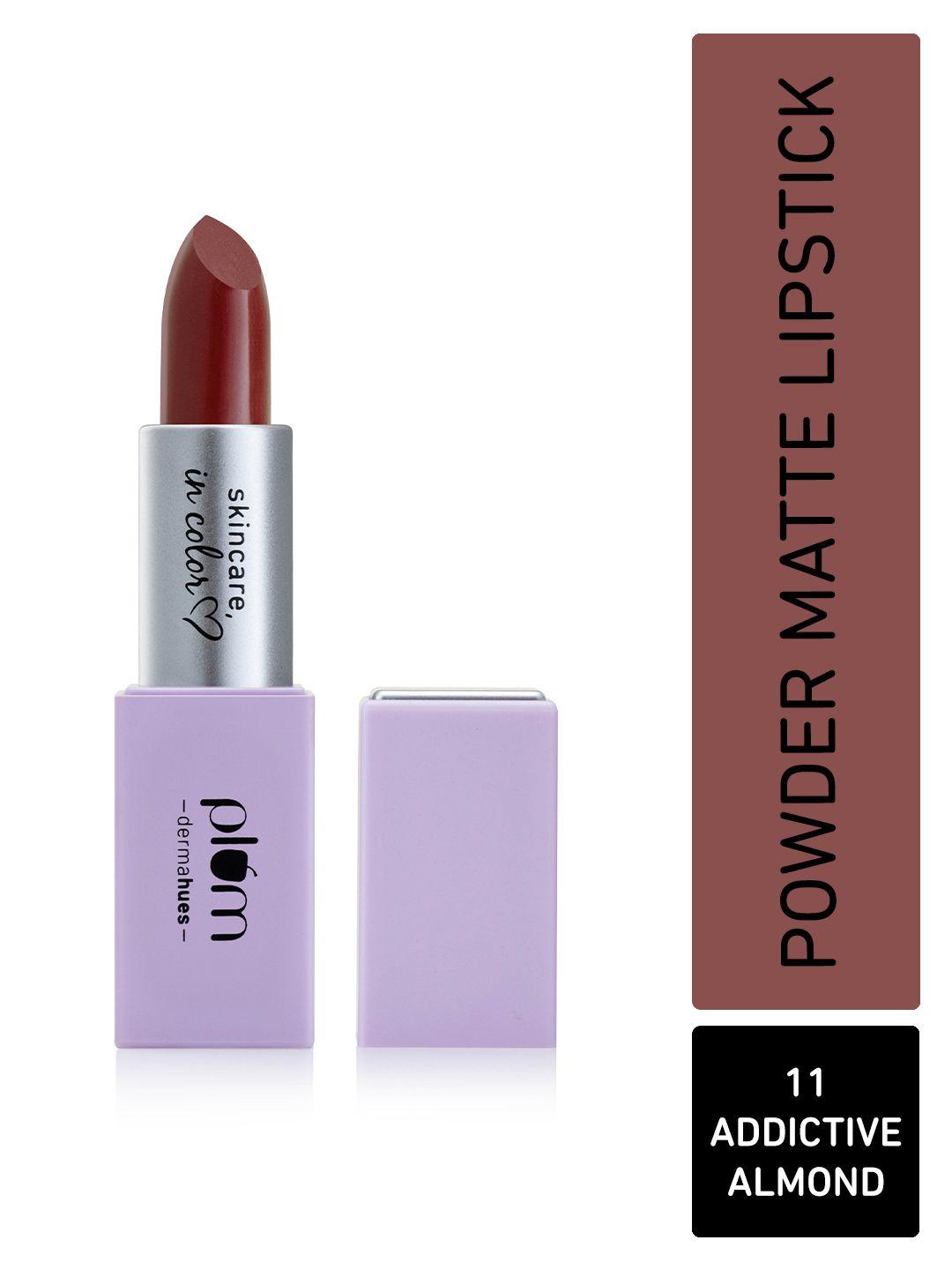 plum velvet haze power matte bullet lipstick with spf 30 - 4.2g - addictive almond 11