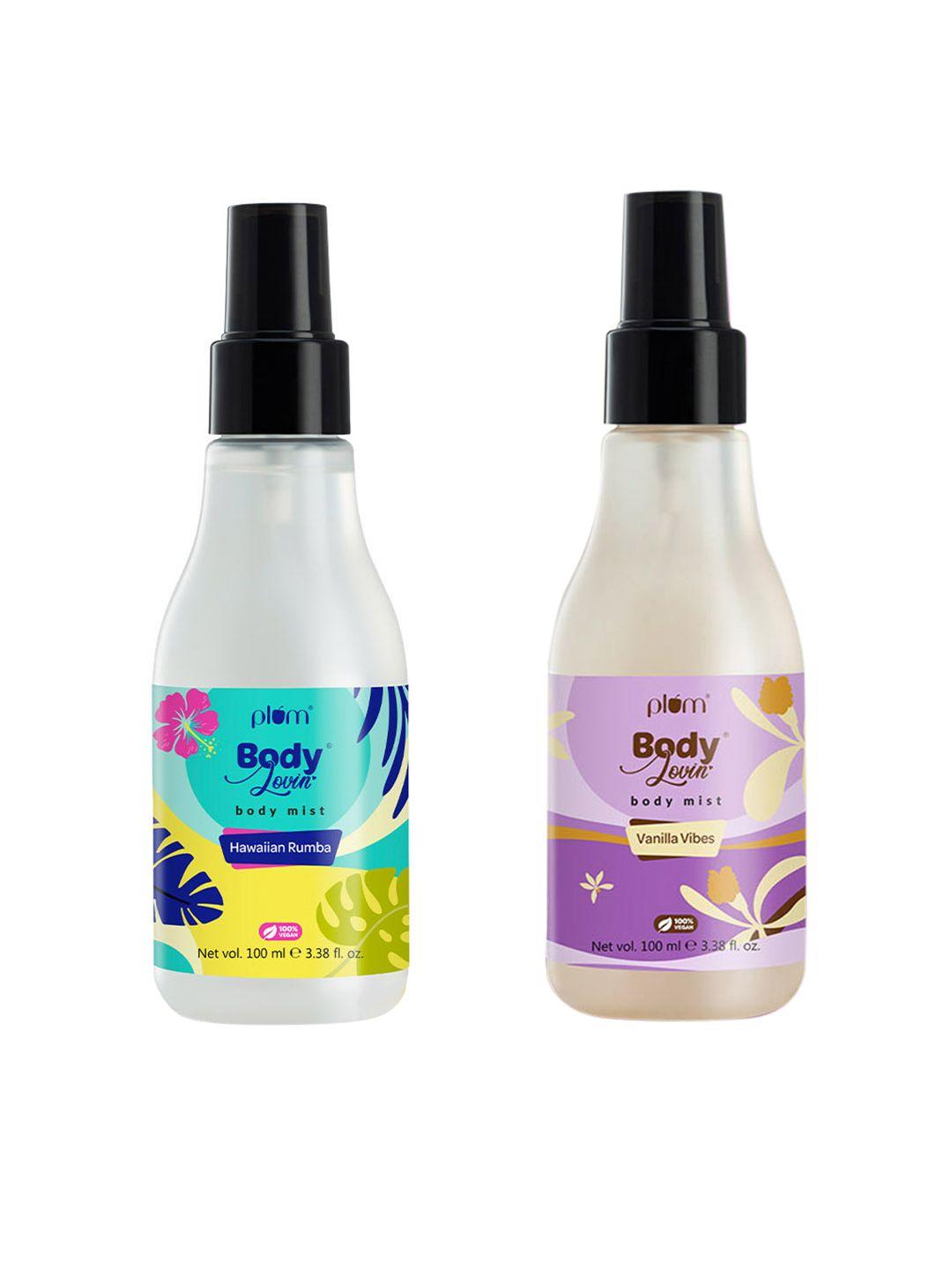 plum bodylovin' set of hawaiian rumba & vanilla vibes body mist - 100 ml each