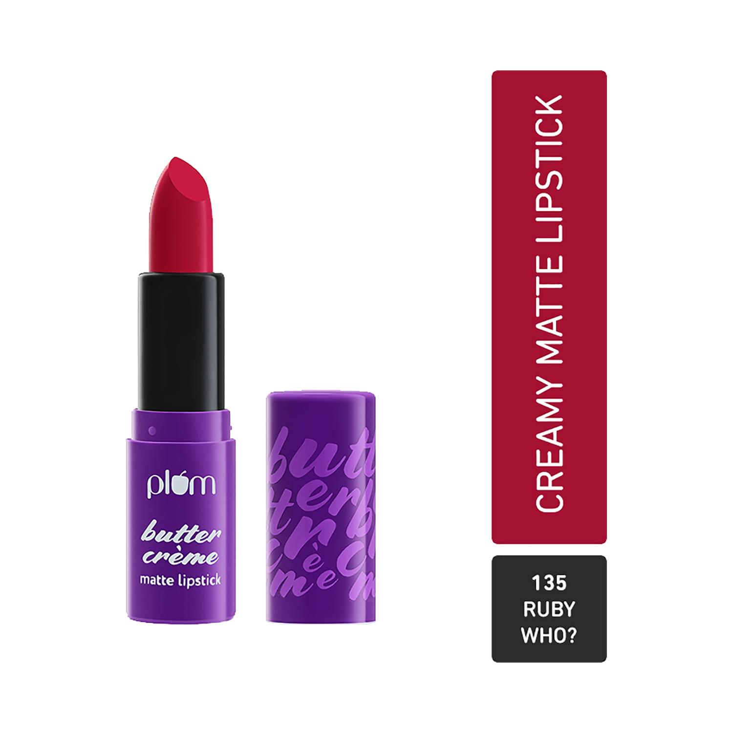 plum butter creamy matte lipstick with shea butter & rosehip oil - 135 ruby who? (4.2g)