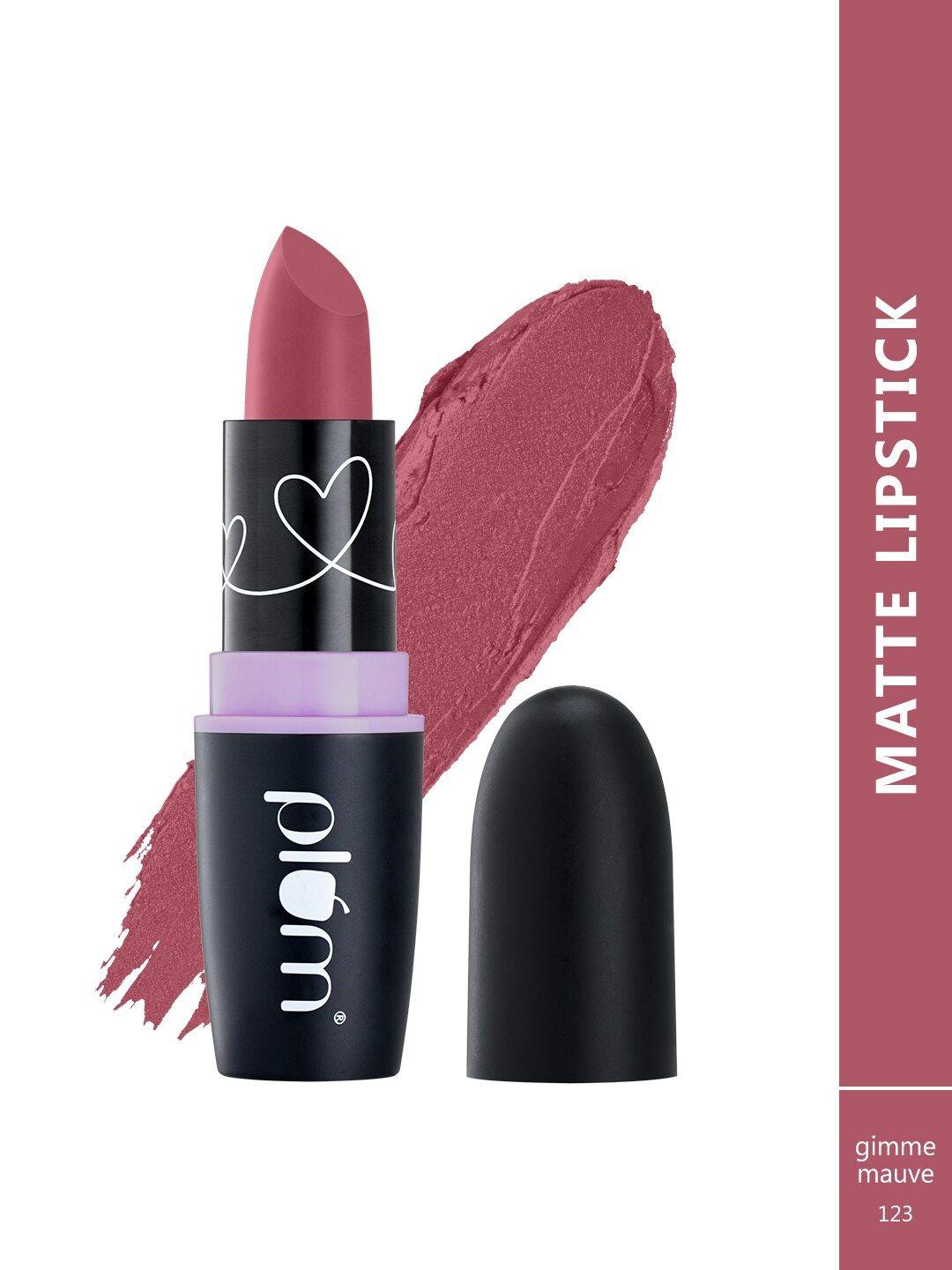 plum matterrific highly pigmented non-drying vegan lipstick with vit e - gimme mauve 123