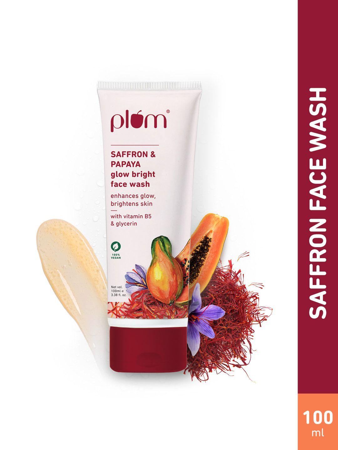 plum saffron & papaya glow bright face wash - 100ml