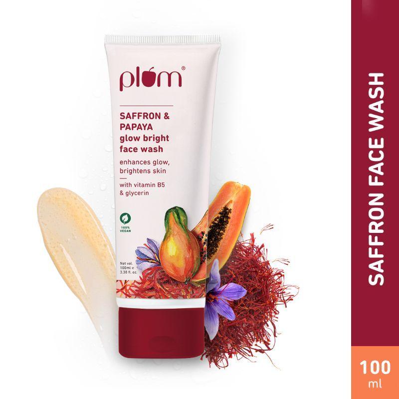 plum saffron & papaya glow bright face wash