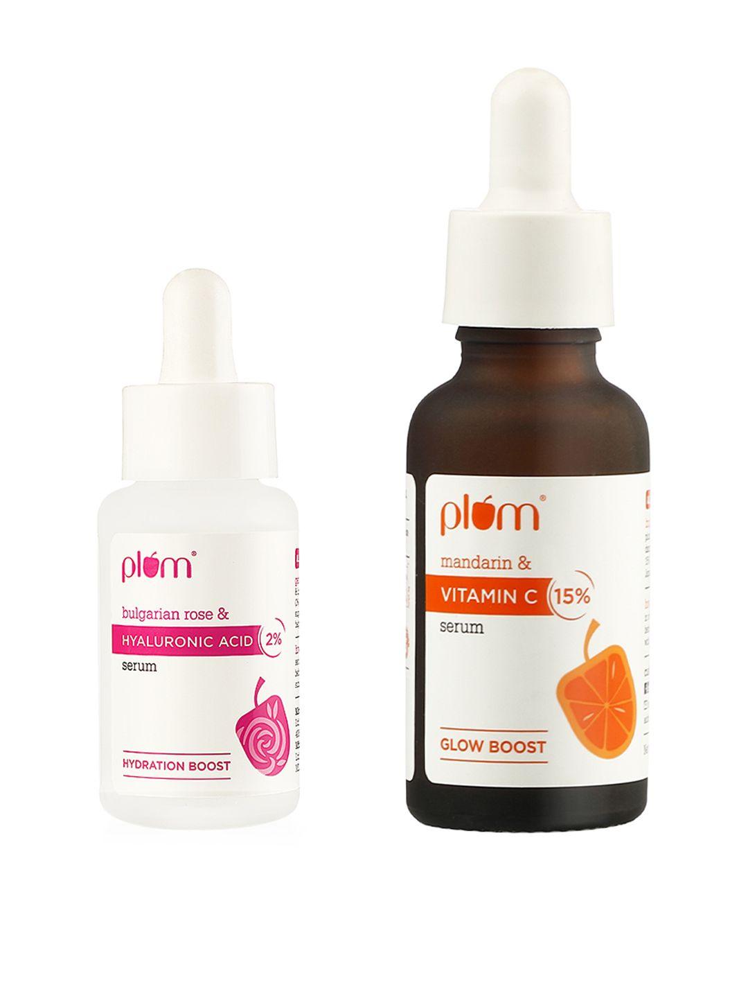 plum set of 15% vitamin c face serum with mandarin & 2% hyaluronic acid face serum