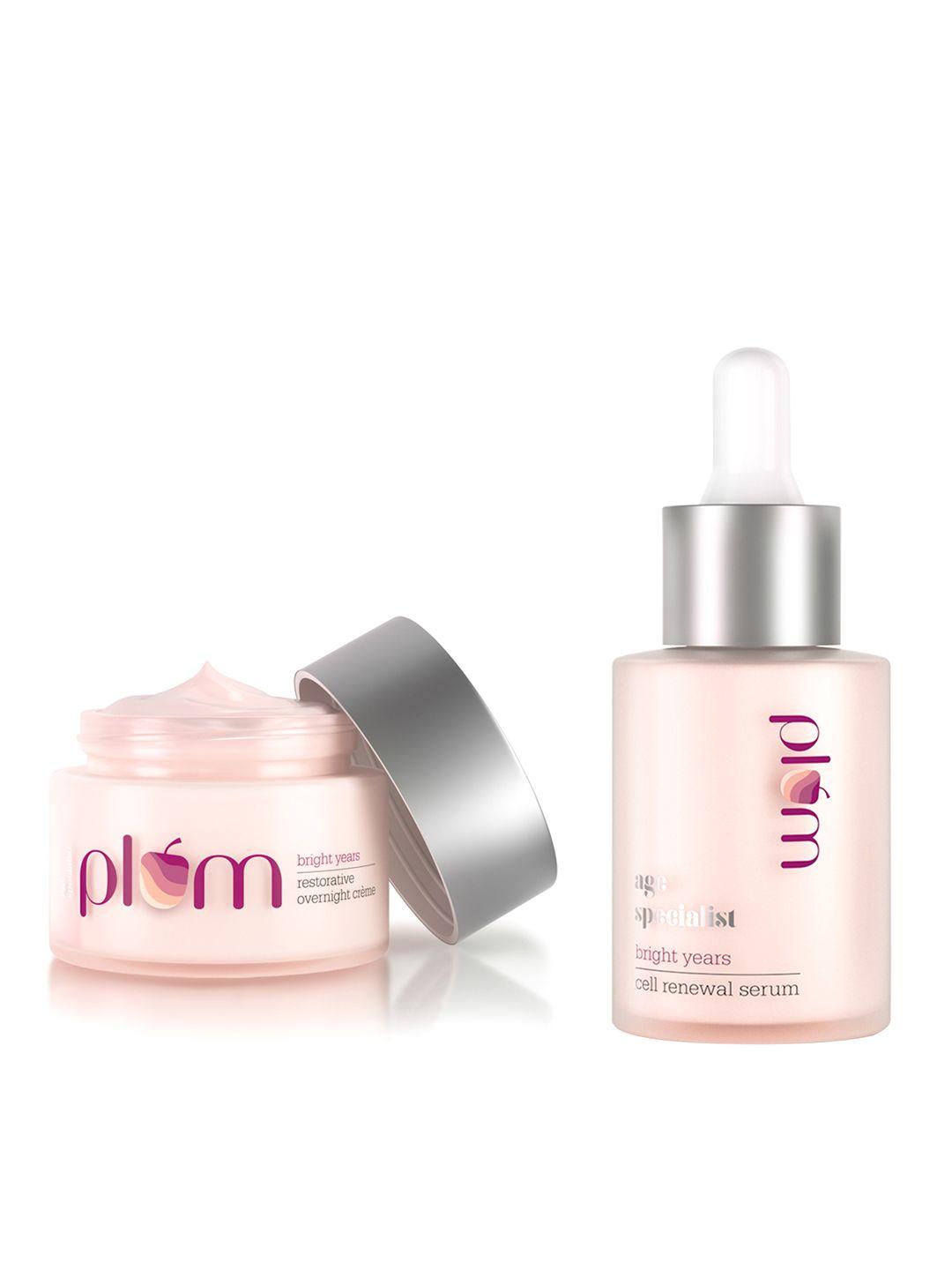 plum set of 2 overnight creme & face serum