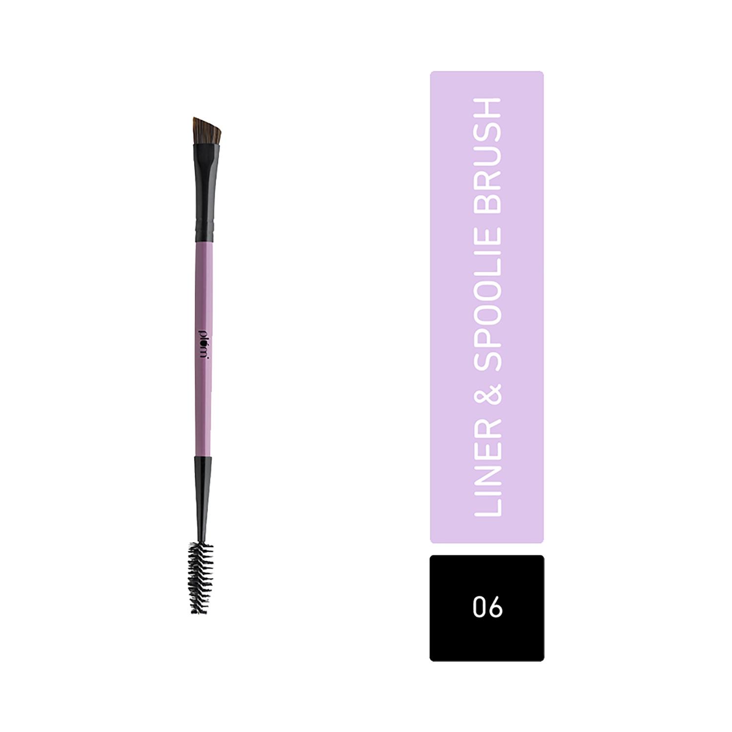 plum soft blend liner & spoolie brush - 06 purple & black