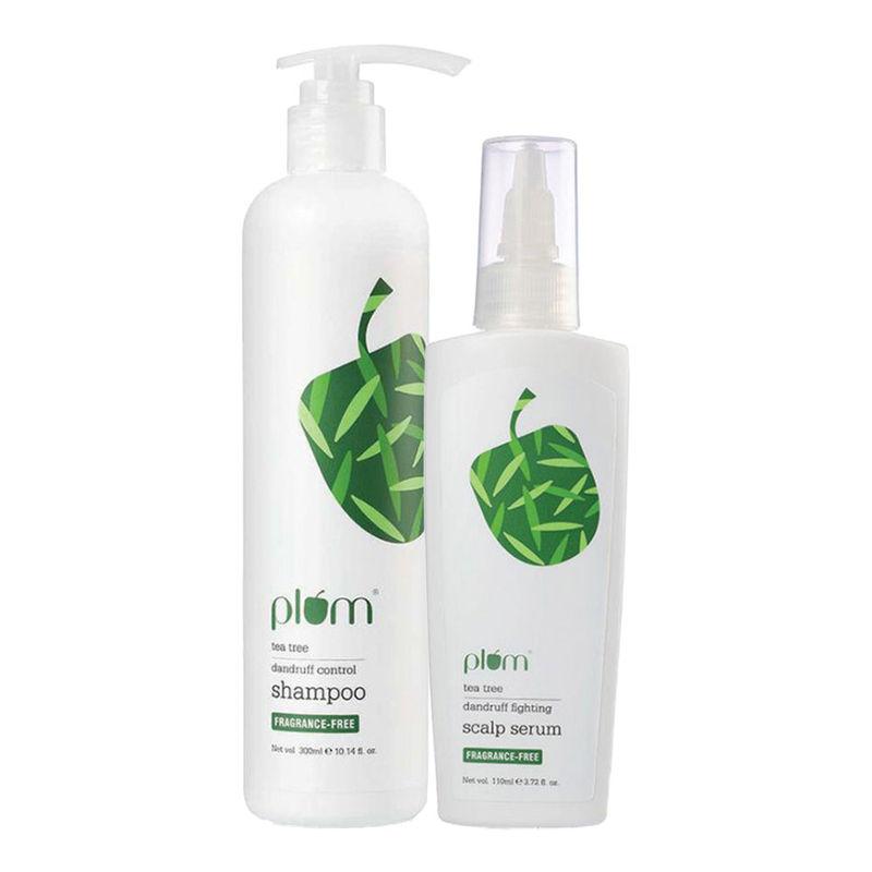 plum tea tree anti-dandruff shampoo & scalp serum combo sulphate free