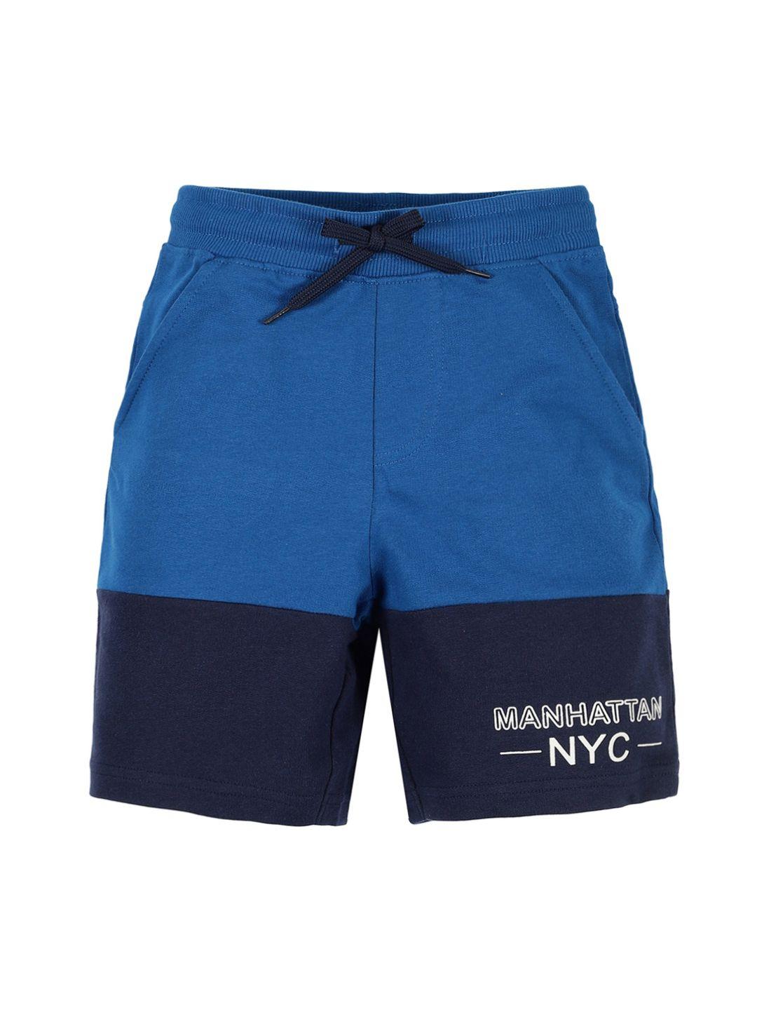 plum tree boys colourblocked cotton shorts