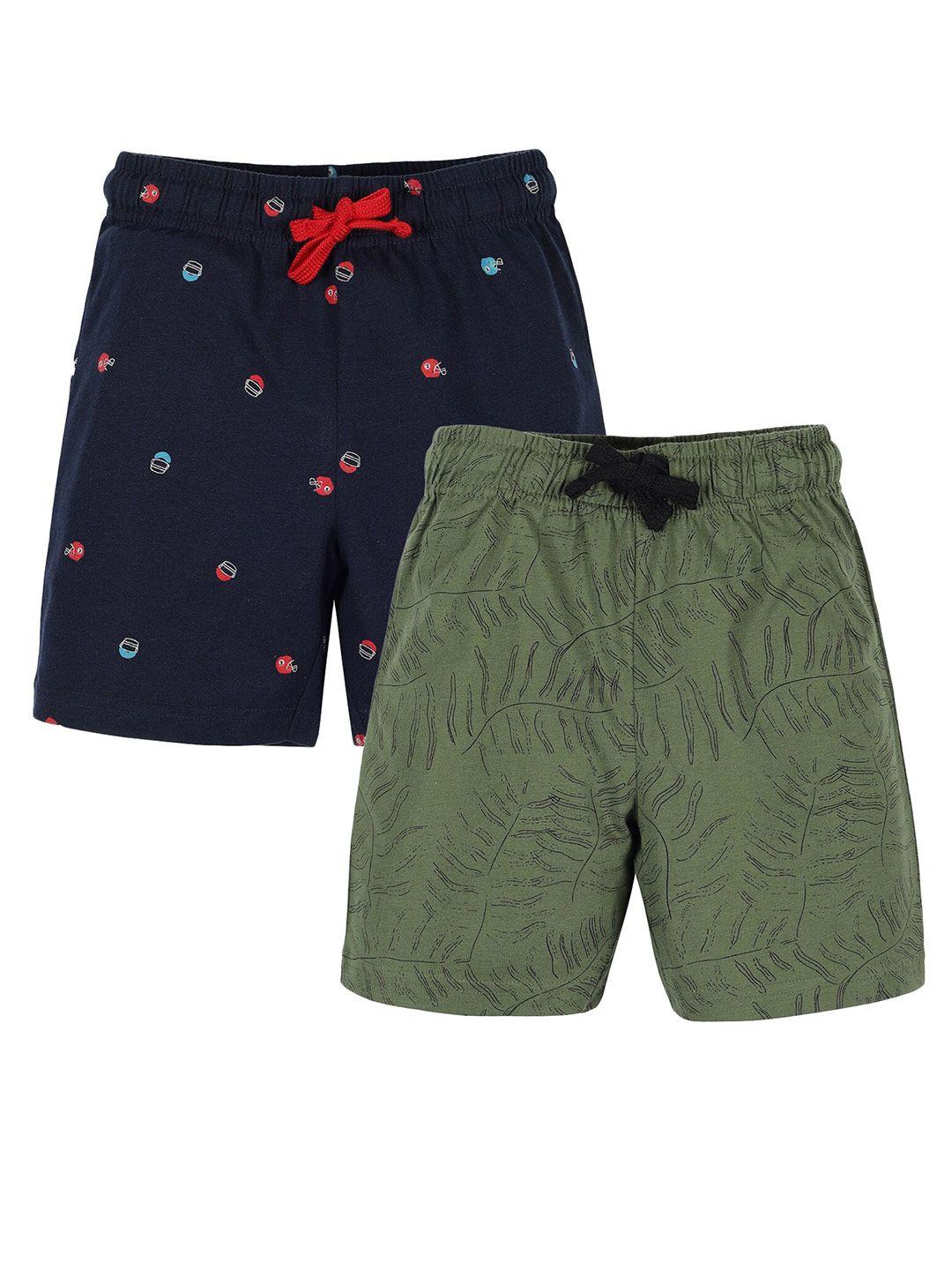 plum tree boys pack of 2 printed lounge shorts