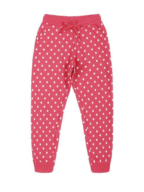 plum tree kids dark pink printed trackpants