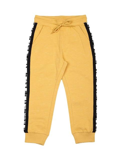 plum tree kids yellow printed joggers