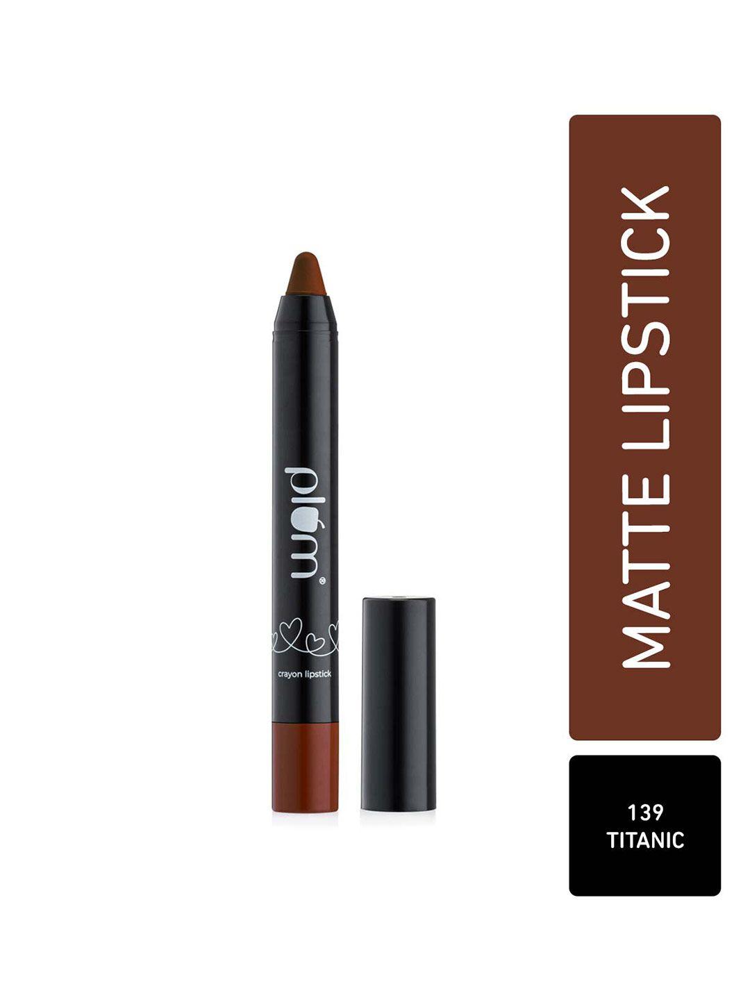 plum twist & go airbrushed finish matte crayon lipstick - titanic 139