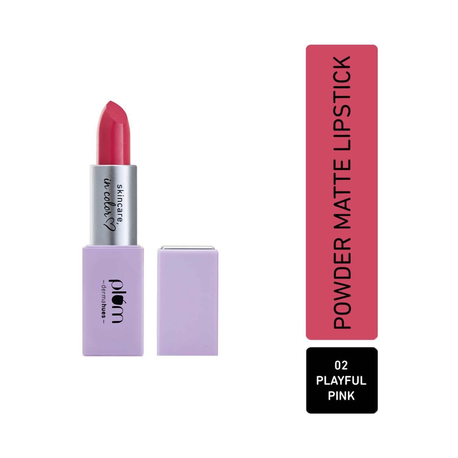 plum velvet haze powder matte lipstick - 02 playful pink (4.2g)