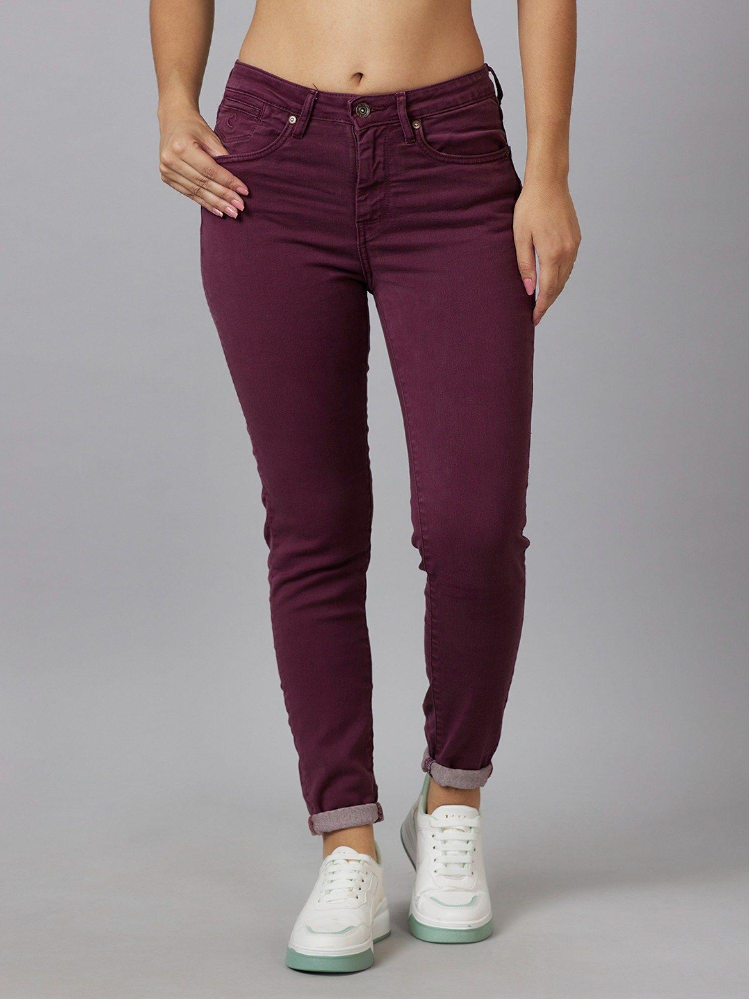 plum womens denim jeans