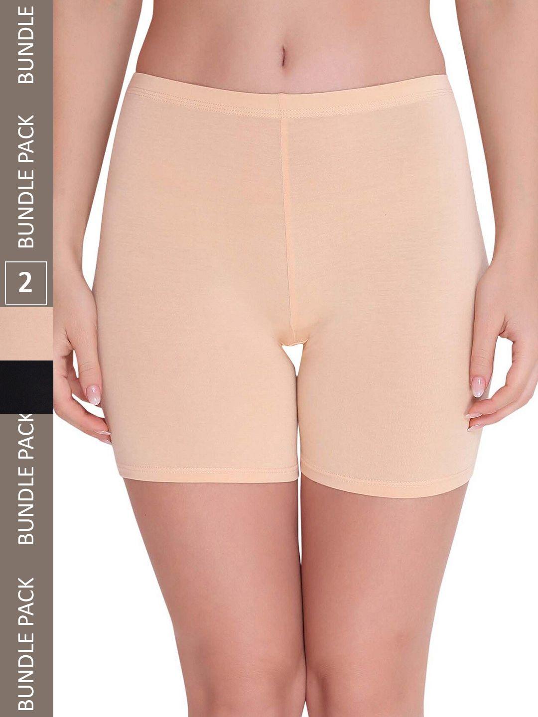 plumbury women beige slim fit sports shorts