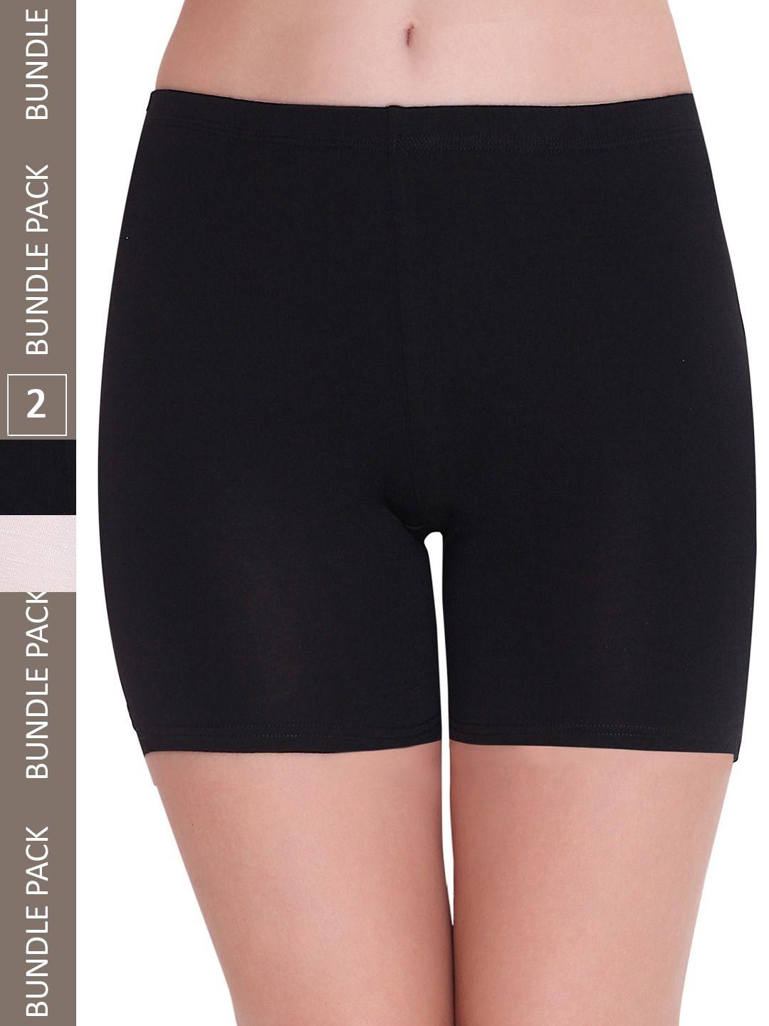 plumbury women black slim fit sports shorts