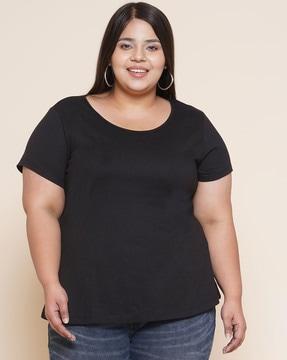 plus size cotton crew-neck t-shirt