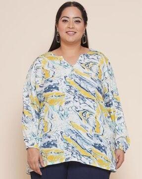 plus size printed top