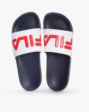 plus slides with embossed logo